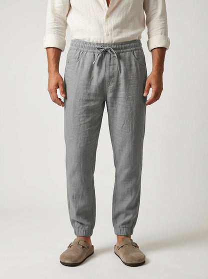 Fintan | Soft Touch Linen Look Joggers