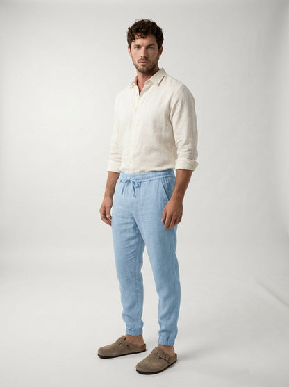 Fintan | Soft Touch Linen Look Joggers