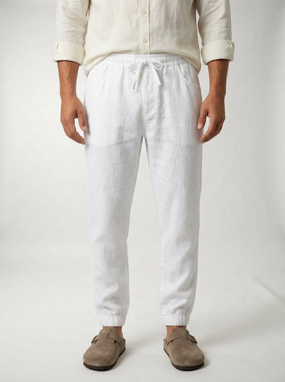 Fintan | Soft Touch Linen Look Joggers