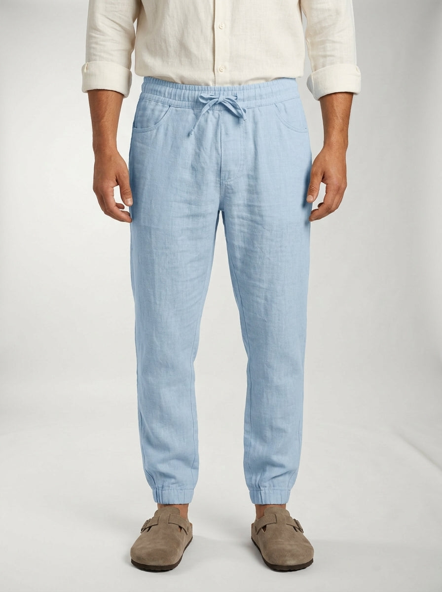 Fintan | Soft Touch Linen Look Joggers