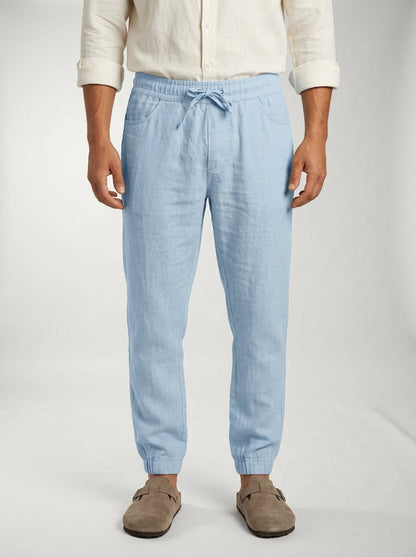 Fintan | Soft Touch Linen Look Joggers