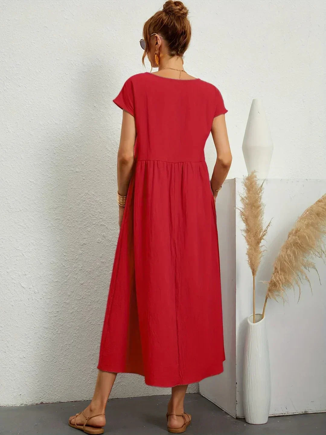 Adelaide | Short Sleeve A Line Maxi Dress