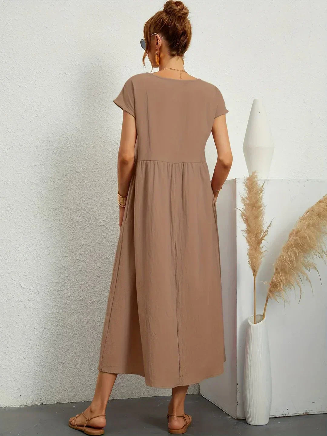 Adelaide | Short Sleeve A Line Maxi Dress