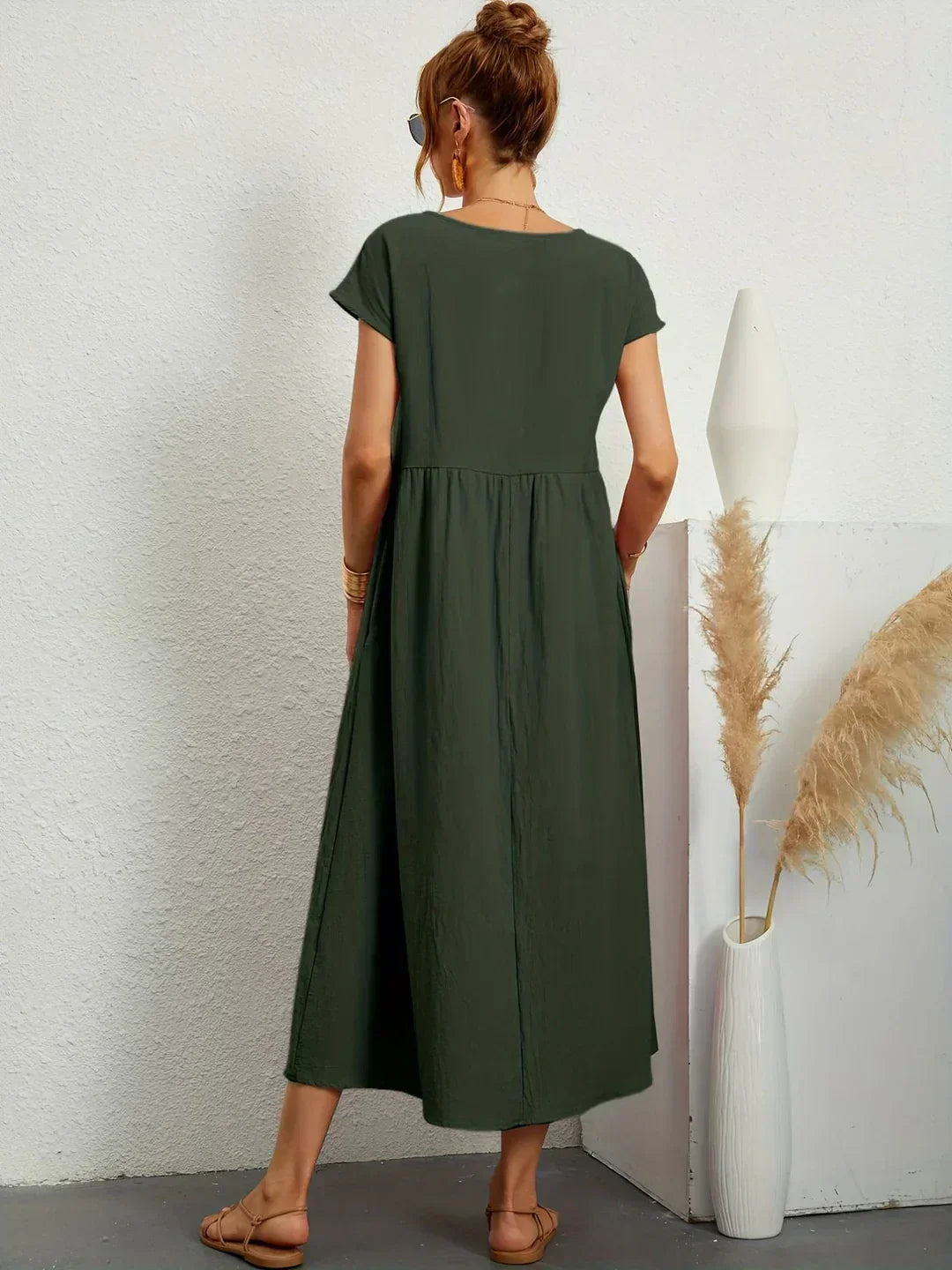 Adelaide | Short Sleeve A Line Maxi Dress