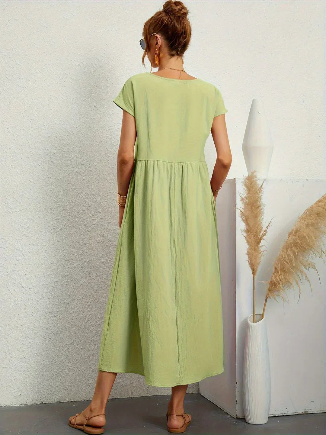 Adelaide | Short Sleeve A Line Maxi Dress