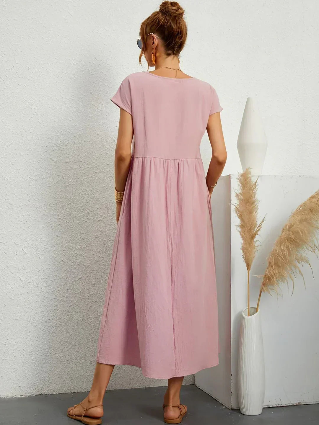 Adelaide | Short Sleeve A Line Maxi Dress