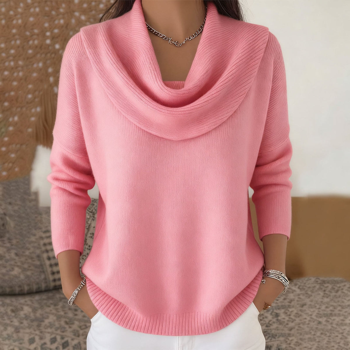 Esmiora | Graceful Cowl Neck Sweater