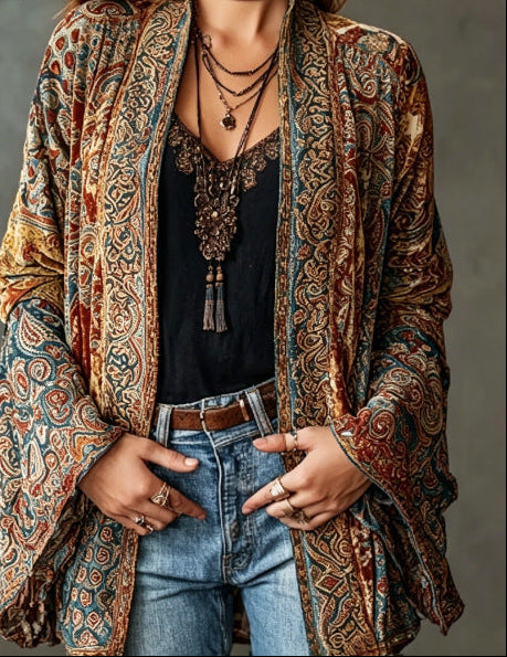 Lysandrae | Boho Pattern Longline Cardigan
