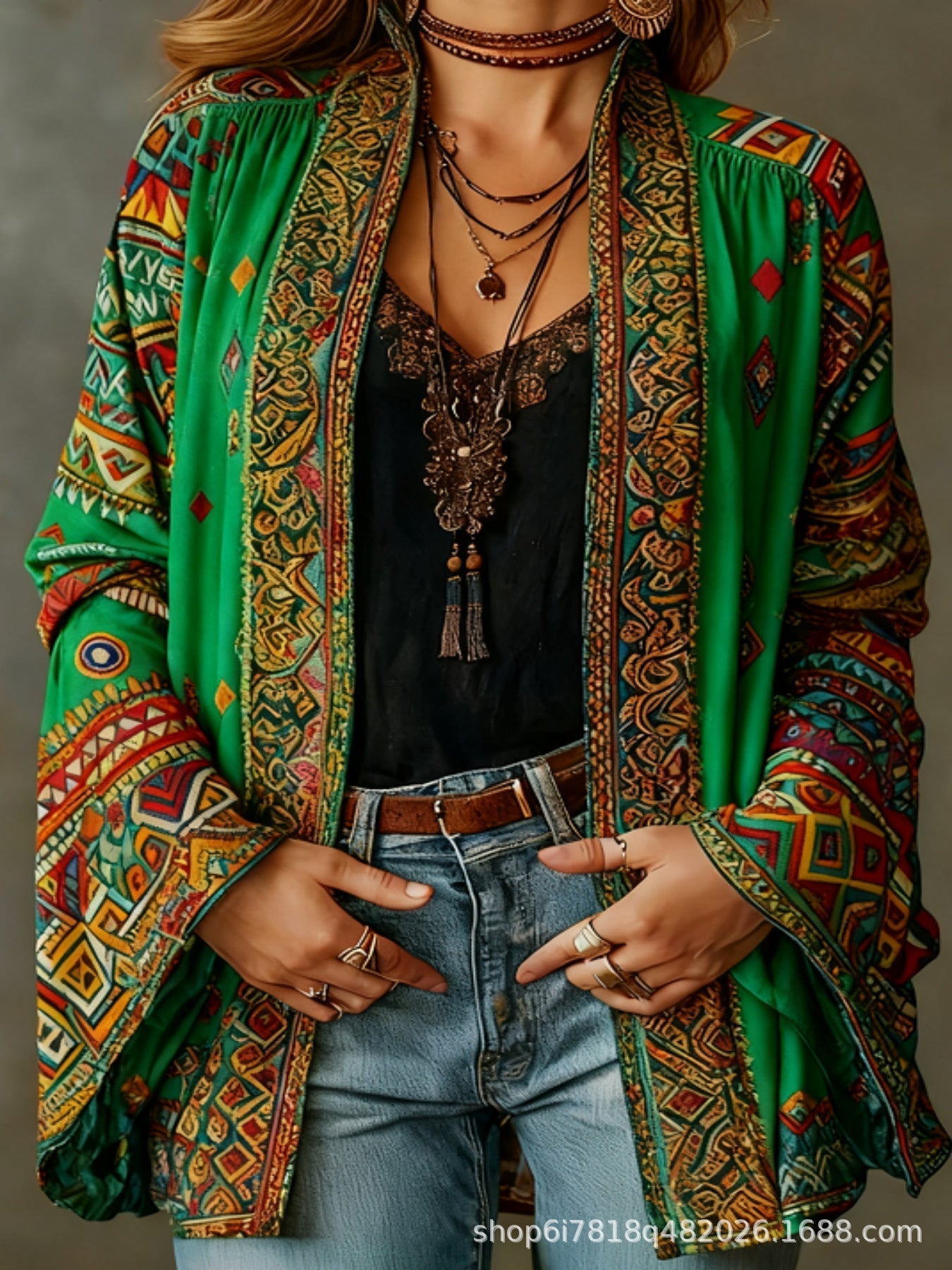 Lysandrae | Boho Pattern Longline Cardigan