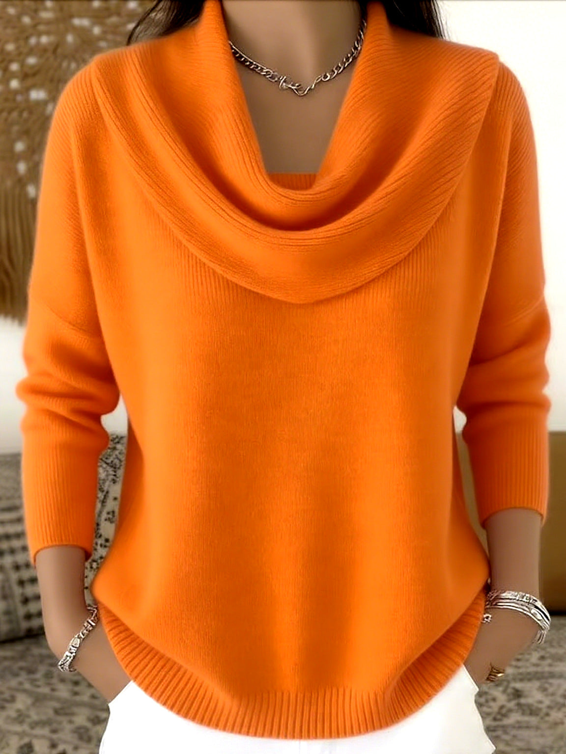 Esmiora | Graceful Cowl Neck Sweater