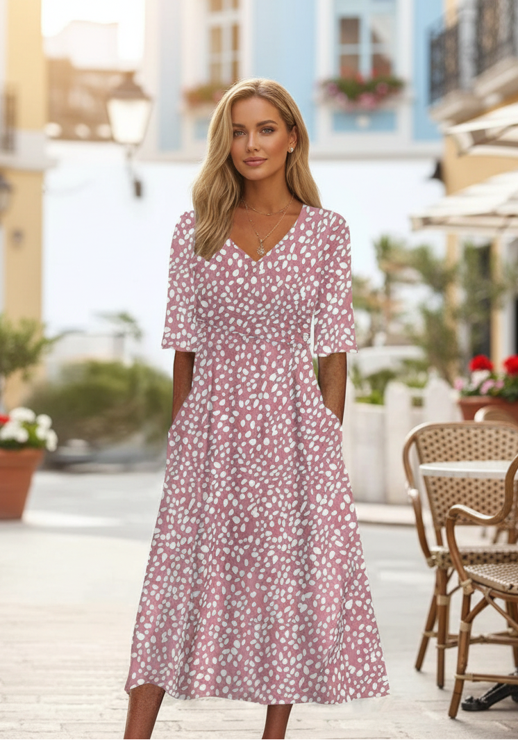 Solvanna | Casual Flowy Wrap Midi Dress