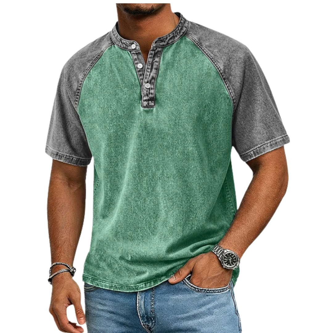 Nevan | Vintage Raglan Henley T Shirt