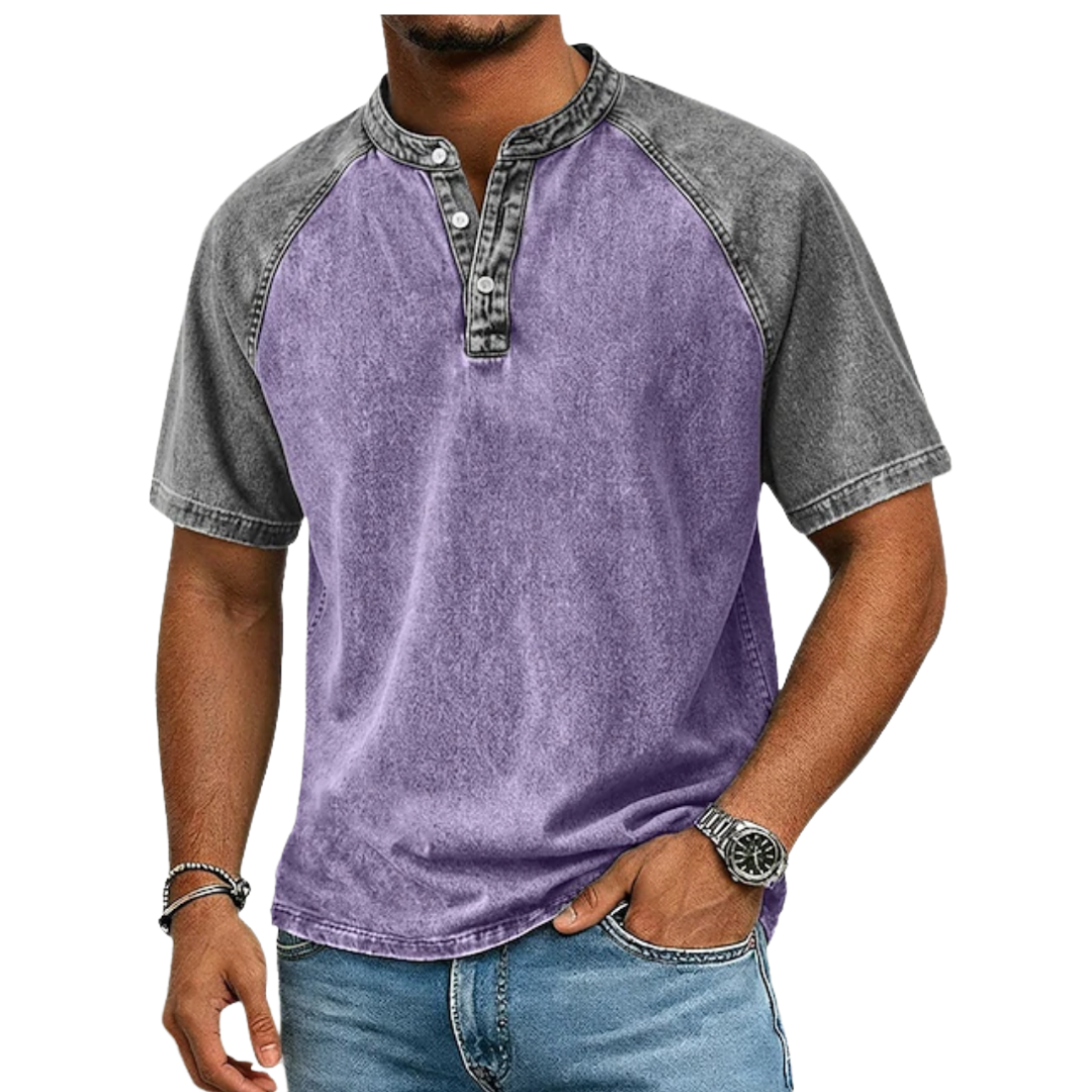 Nevan | Vintage Raglan Henley T Shirt