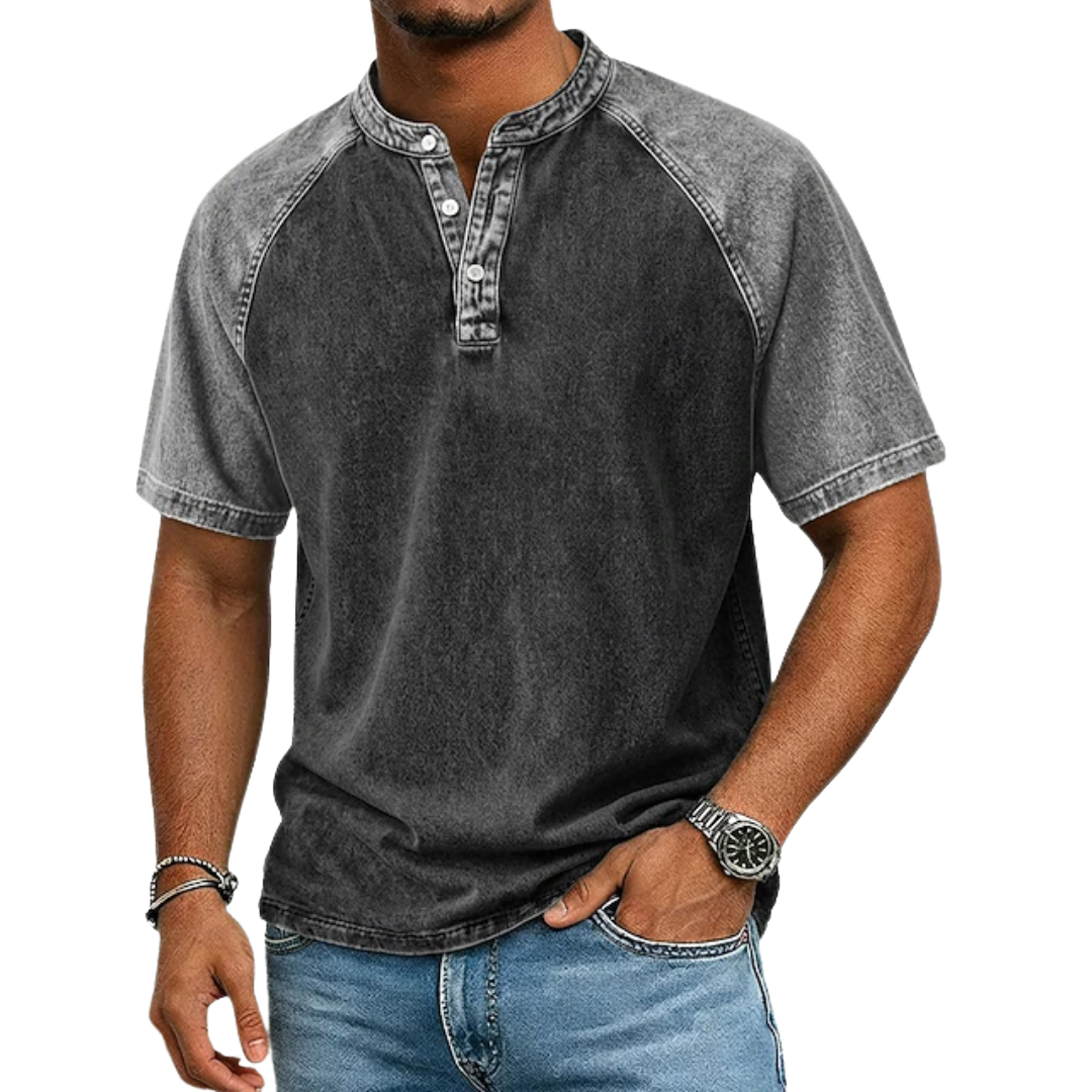 Nevan | Vintage Raglan Henley T Shirt