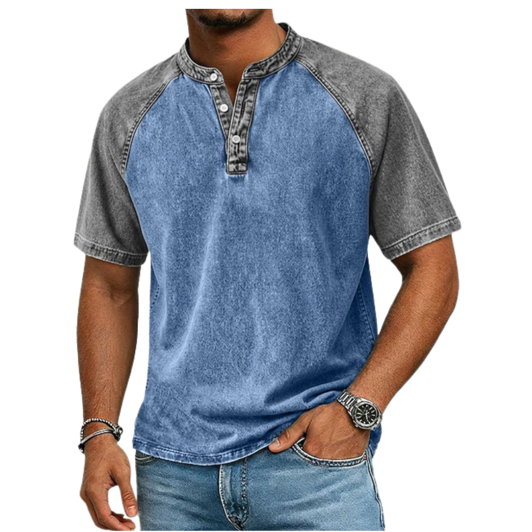 Nevan | Vintage Raglan Henley T Shirt