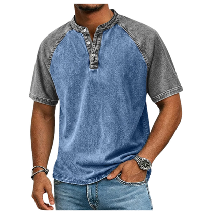 Nevan | Vintage Raglan Henley T Shirt