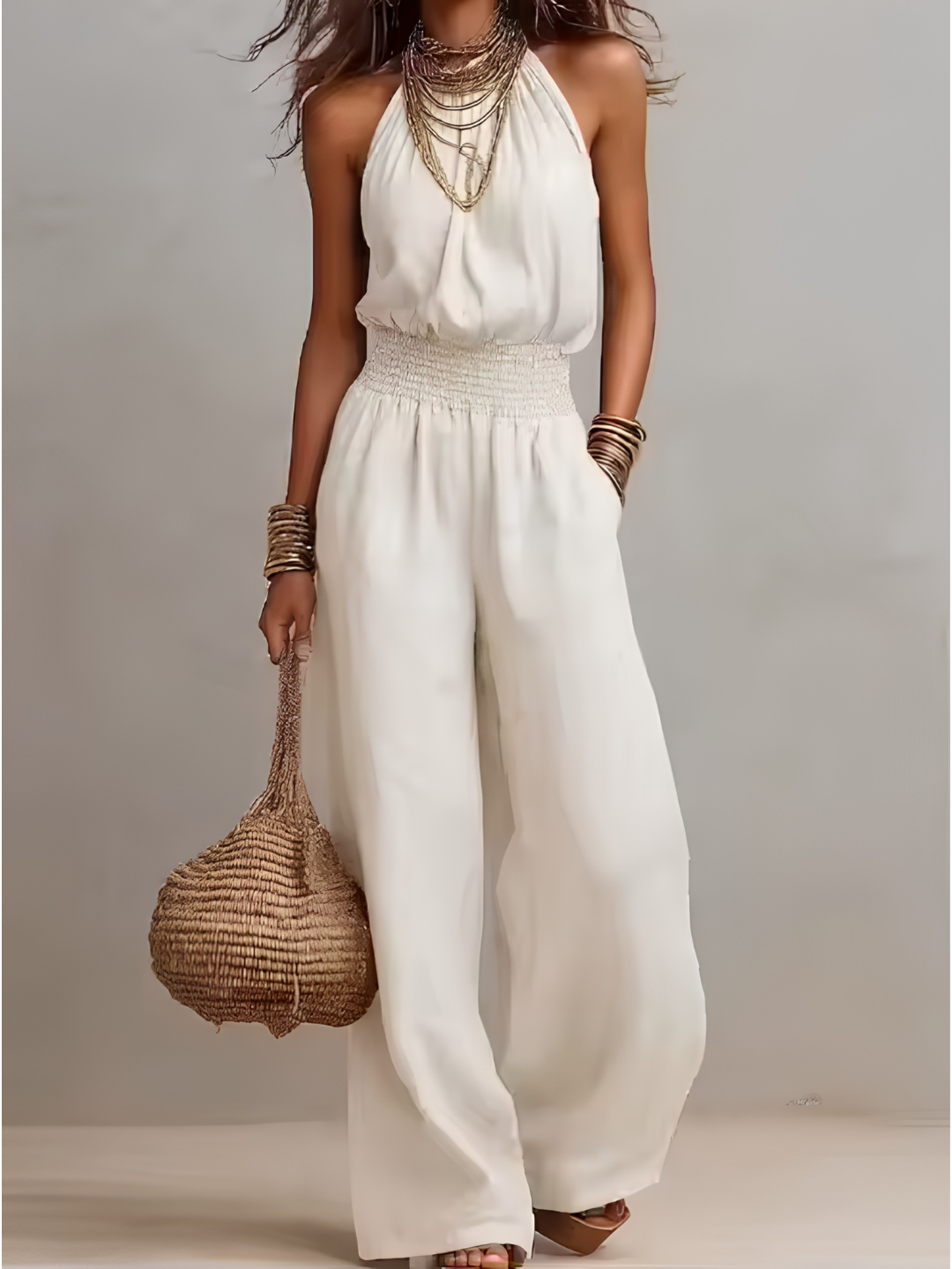 Isalyn | Elegant Smocked Waist Jumpsuit
