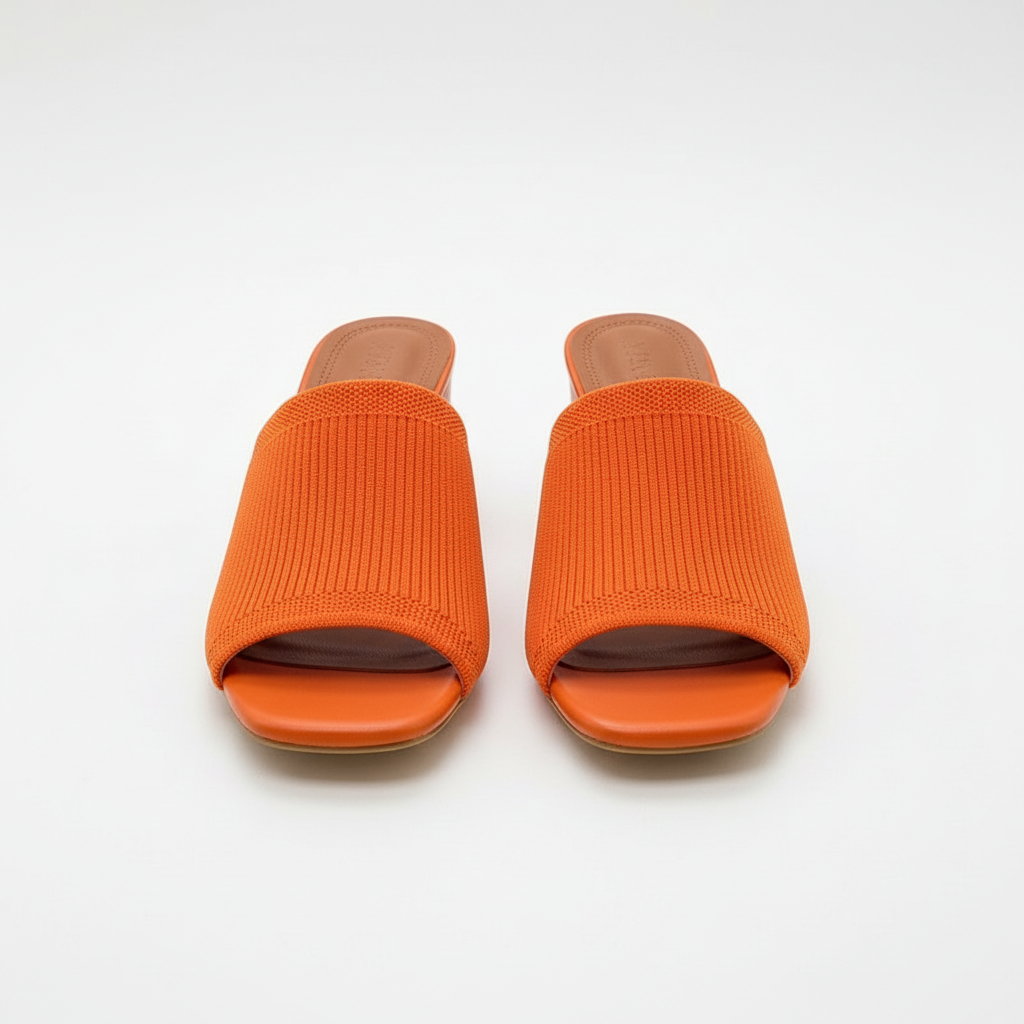 Solviera | Textured Block Heel Slide Sandals