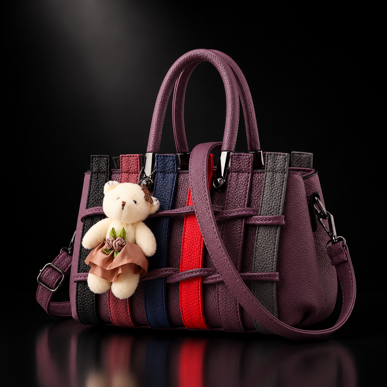 Liora | Braided Colorblock Top Handle Bag