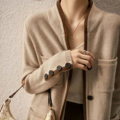 Kerith | Elegant Contrast Edge Cardigan