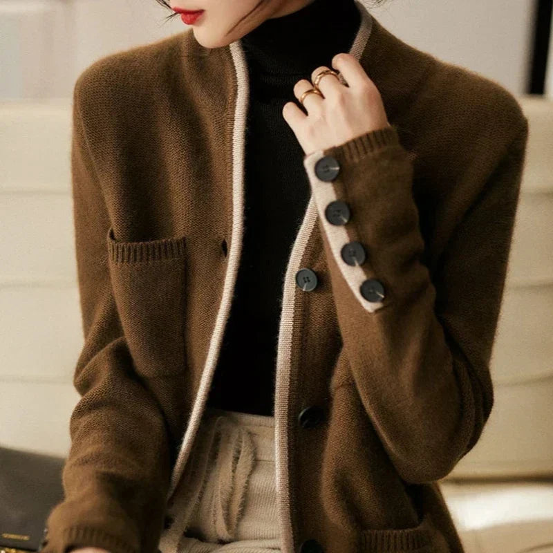 Kerith | Elegant Contrast Edge Cardigan