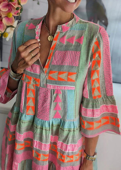Maribelle | Abstract Print Ruffle Dress