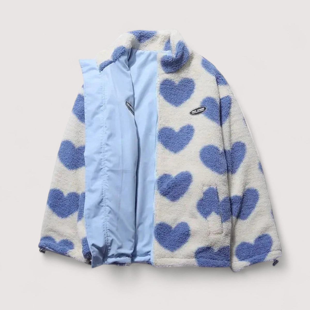 Linetta | Reversible Heart Sherpa Jacket