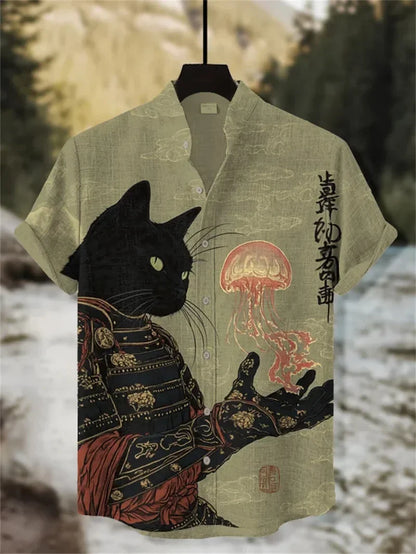 Jorren | Japanese Inspired Graphic Button Shirt