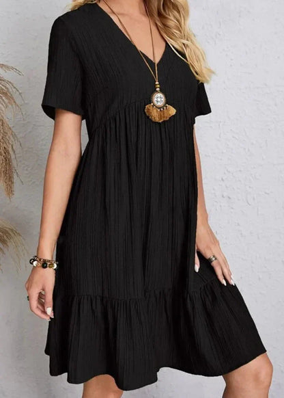 Ismerie | Soft Textured Ruffle Hem Dress