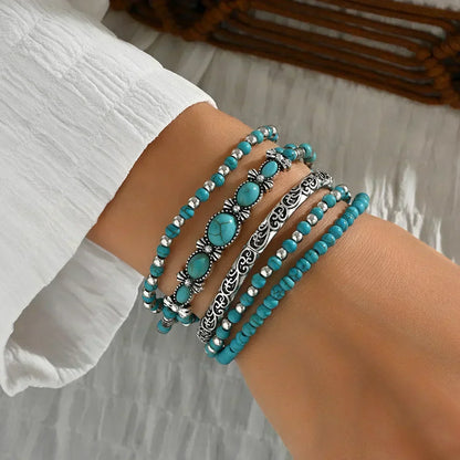 Sidonia | Artisan Turquoise Stack Bracelet Set