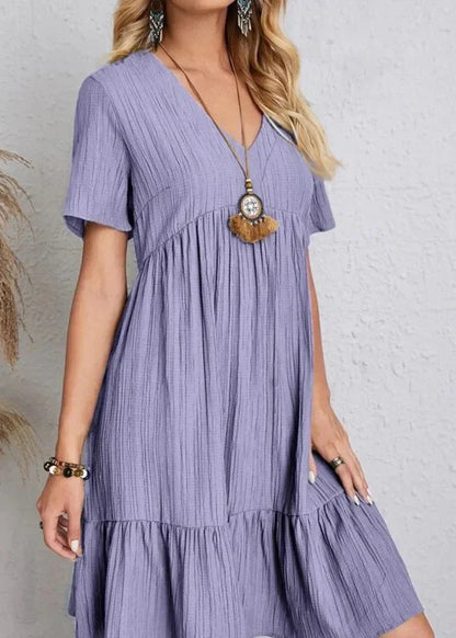 Ismerie | Soft Textured Ruffle Hem Dress