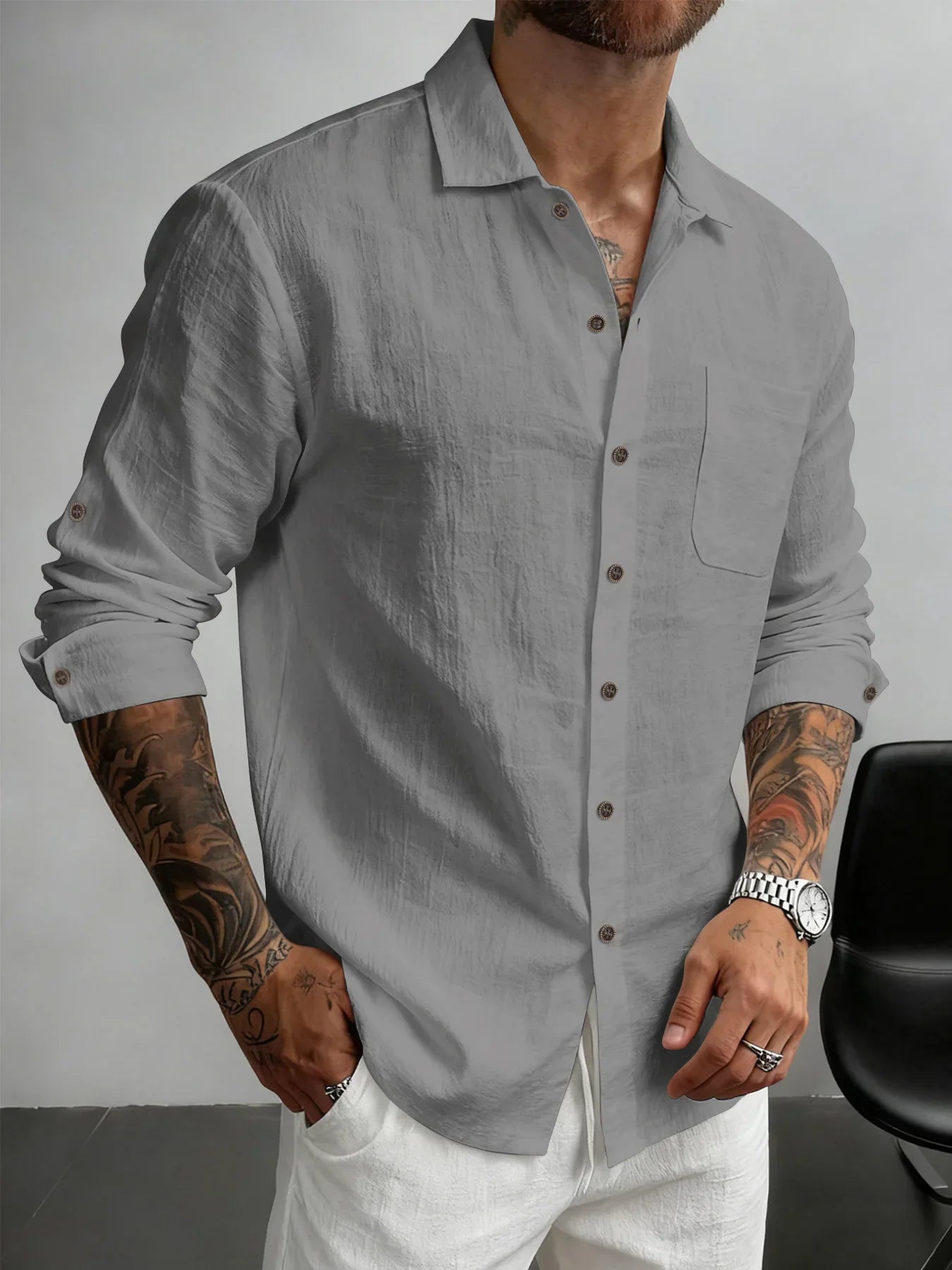Gideon | Classic Button Up Linen Shirt