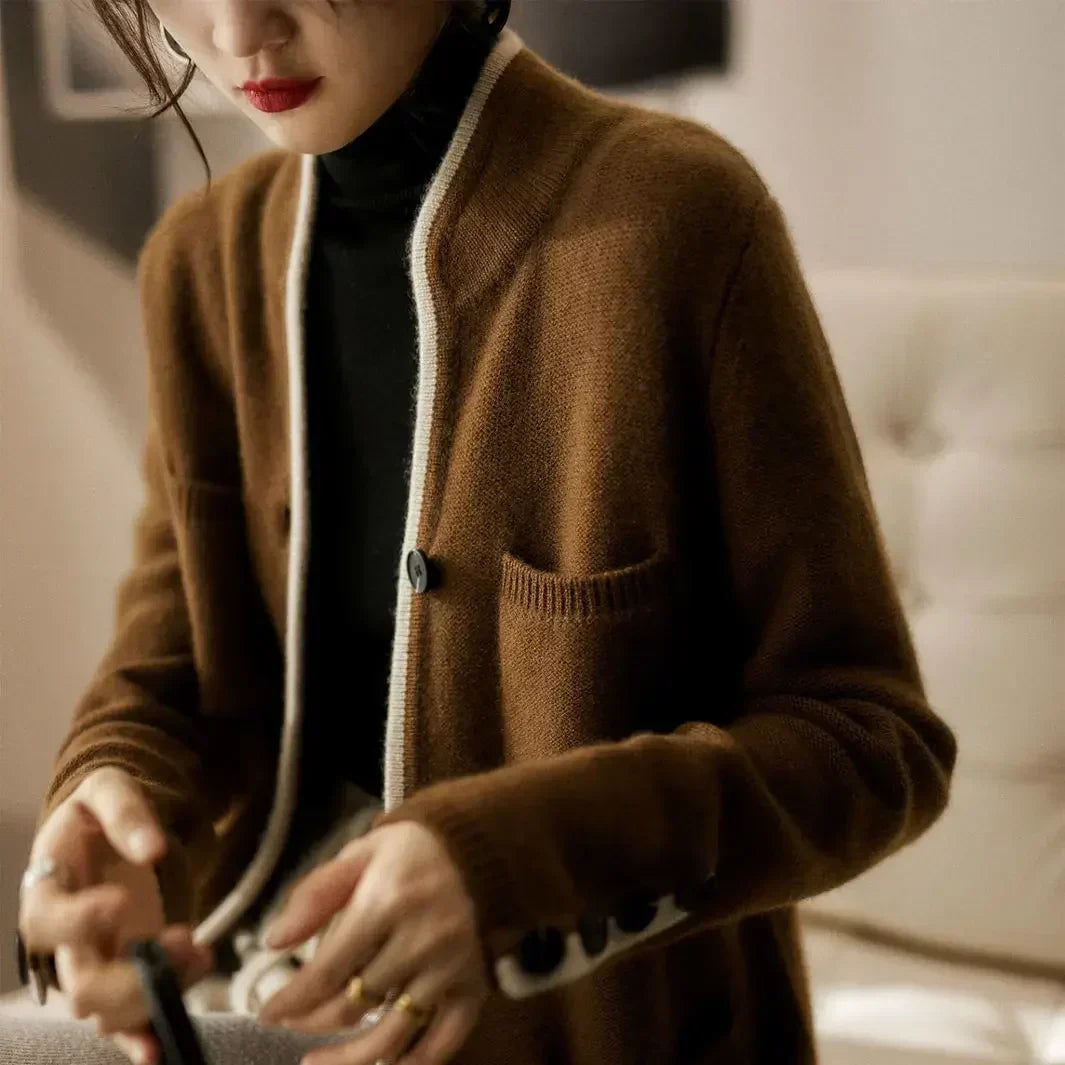 Kerith | Elegant Contrast Edge Cardigan