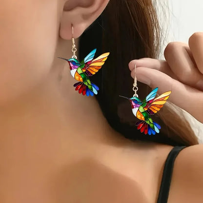 Aurelisse | Multicolor Hummingbird Statement Earrings