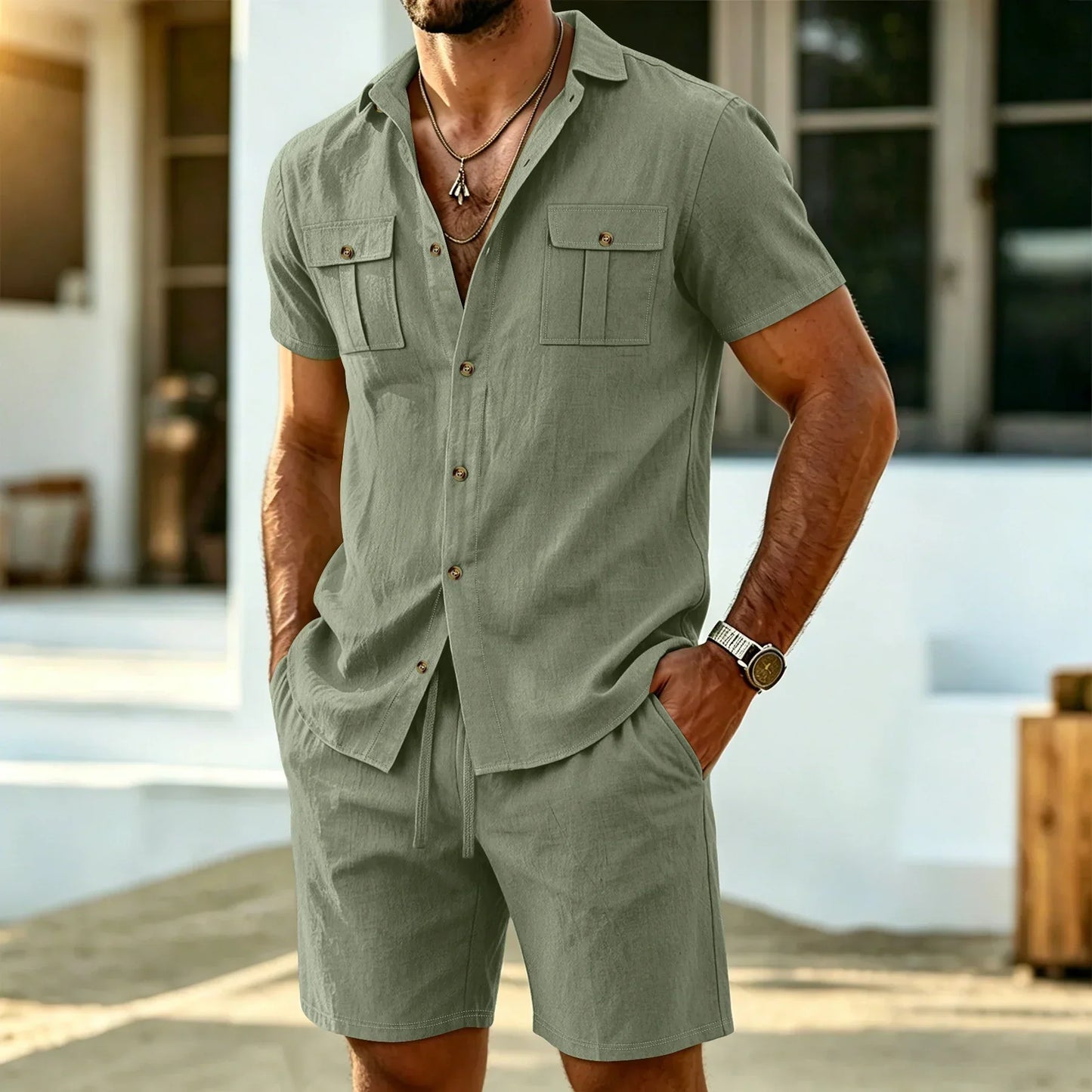 Kingswell | Lightweight Utility Shirt And Shorts Set