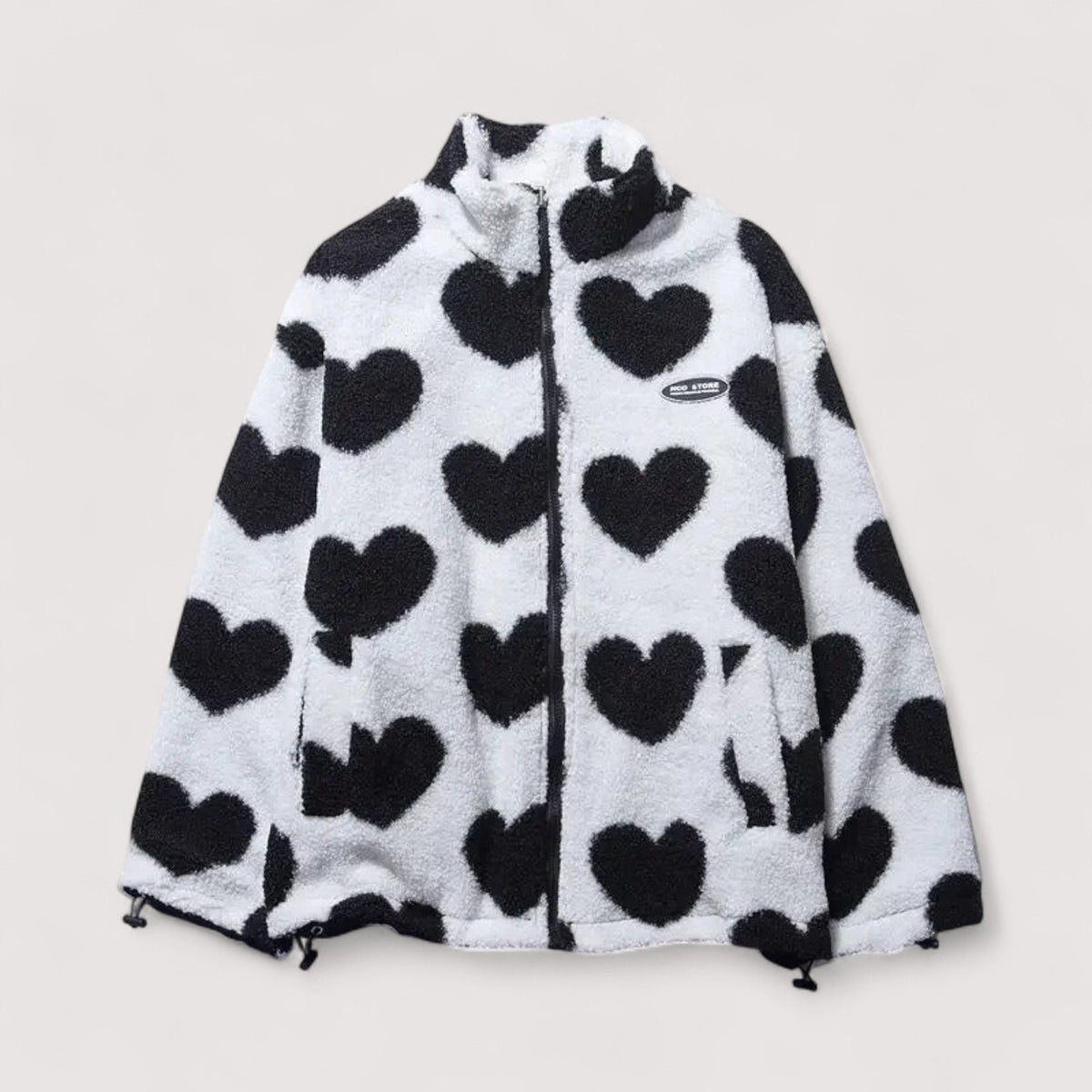 Linetta | Reversible Heart Sherpa Jacket