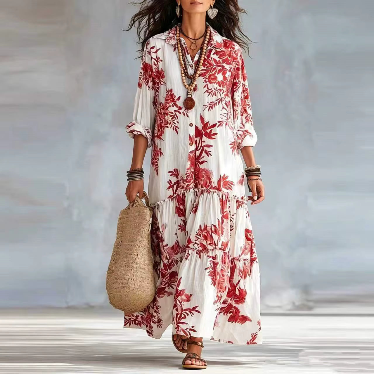Dovina | Breezy Botanical Maxi Dress