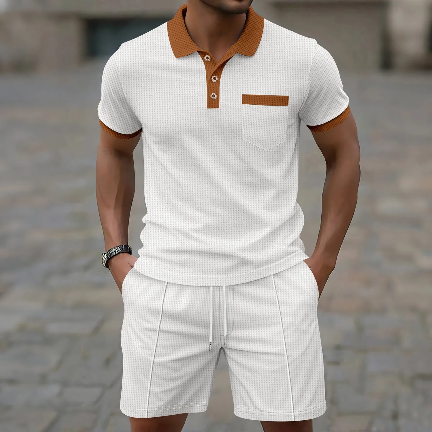 Callan | Textured Polo Two Piece Set
