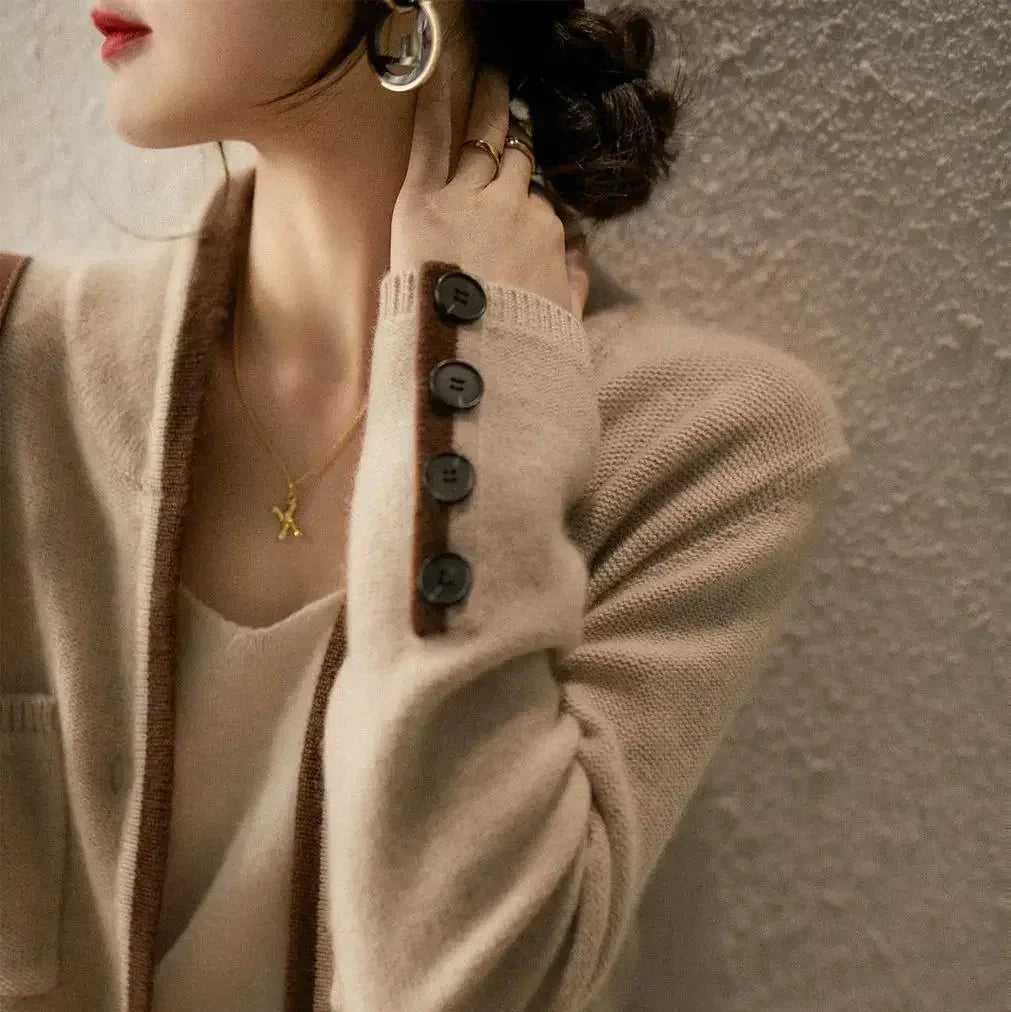 Kerith | Elegant Contrast Edge Cardigan