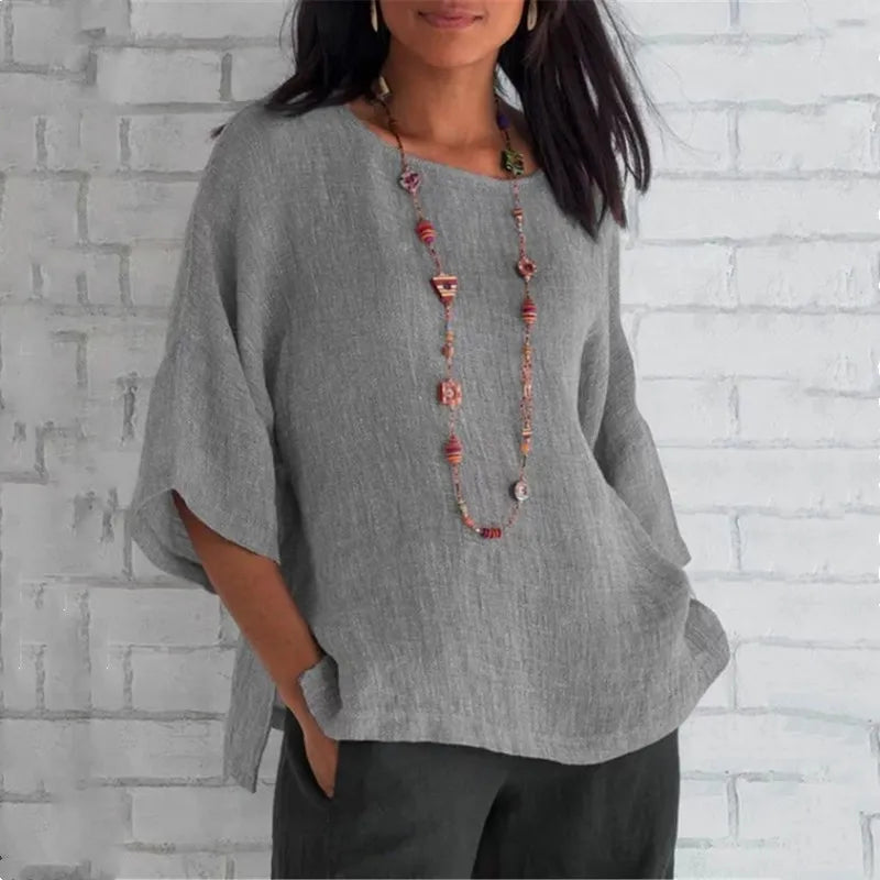 Rivella | Textured Oversized Tunic Blouse