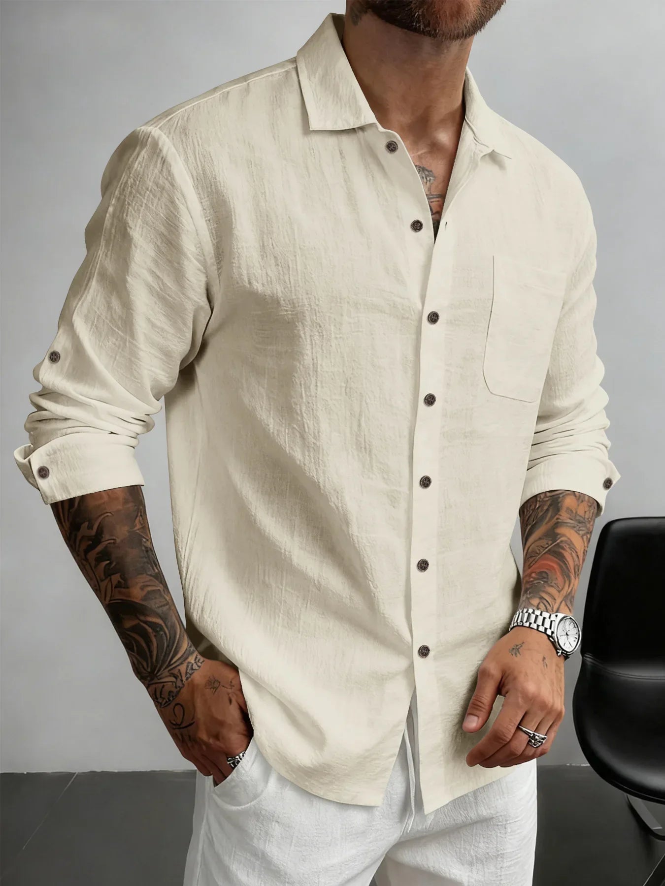 Gideon | Classic Button Up Linen Shirt