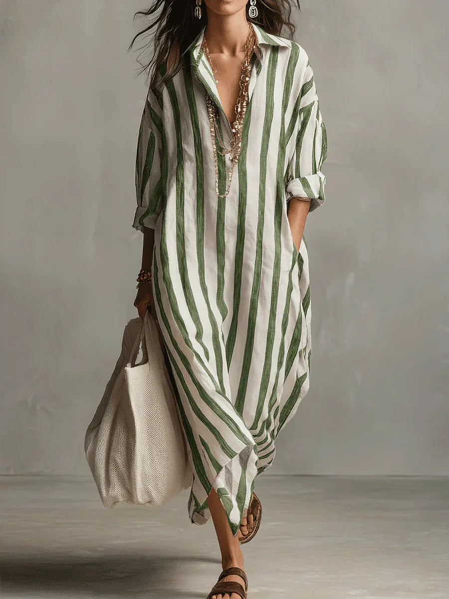 Coralyn | Oversized Button Front Maxi Dress
