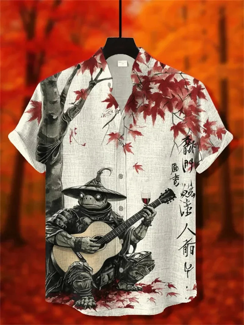Jorren | Japanese Inspired Graphic Button Shirt
