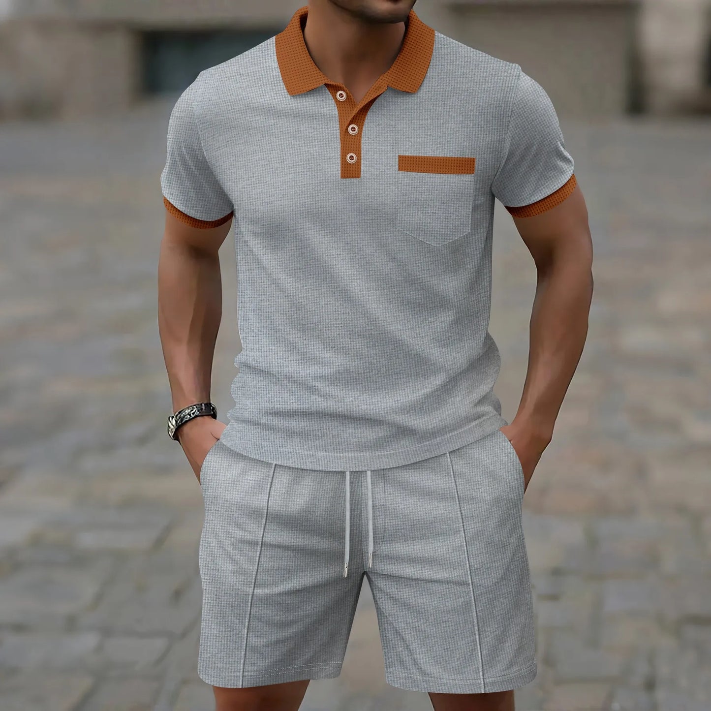 Callan | Textured Polo Two Piece Set
