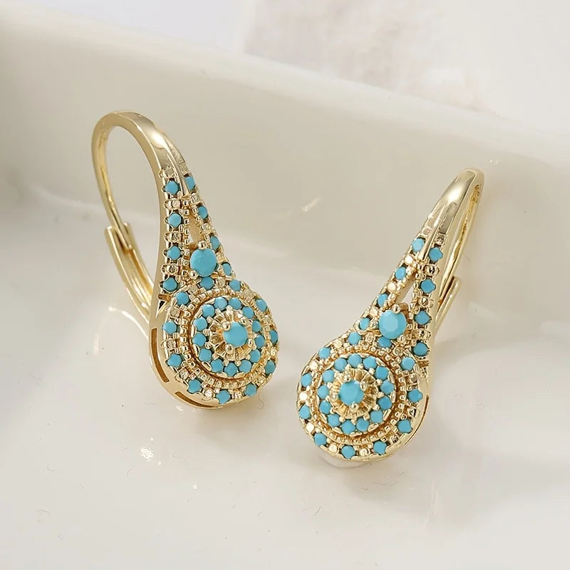 Veridiana | Turquoise Mosaic Drop Earrings