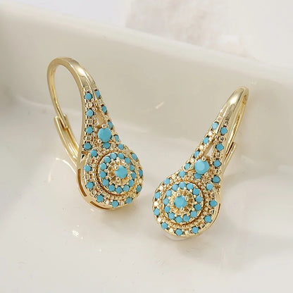 Veridiana | Turquoise Mosaic Drop Earrings