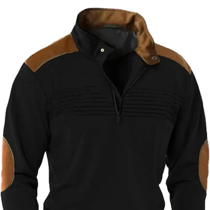 Fenric | Contrast Patch Quarter Zip Pullover