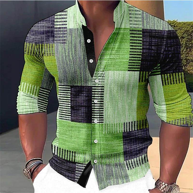 Marcus | Modern Check Print Henley Shirt