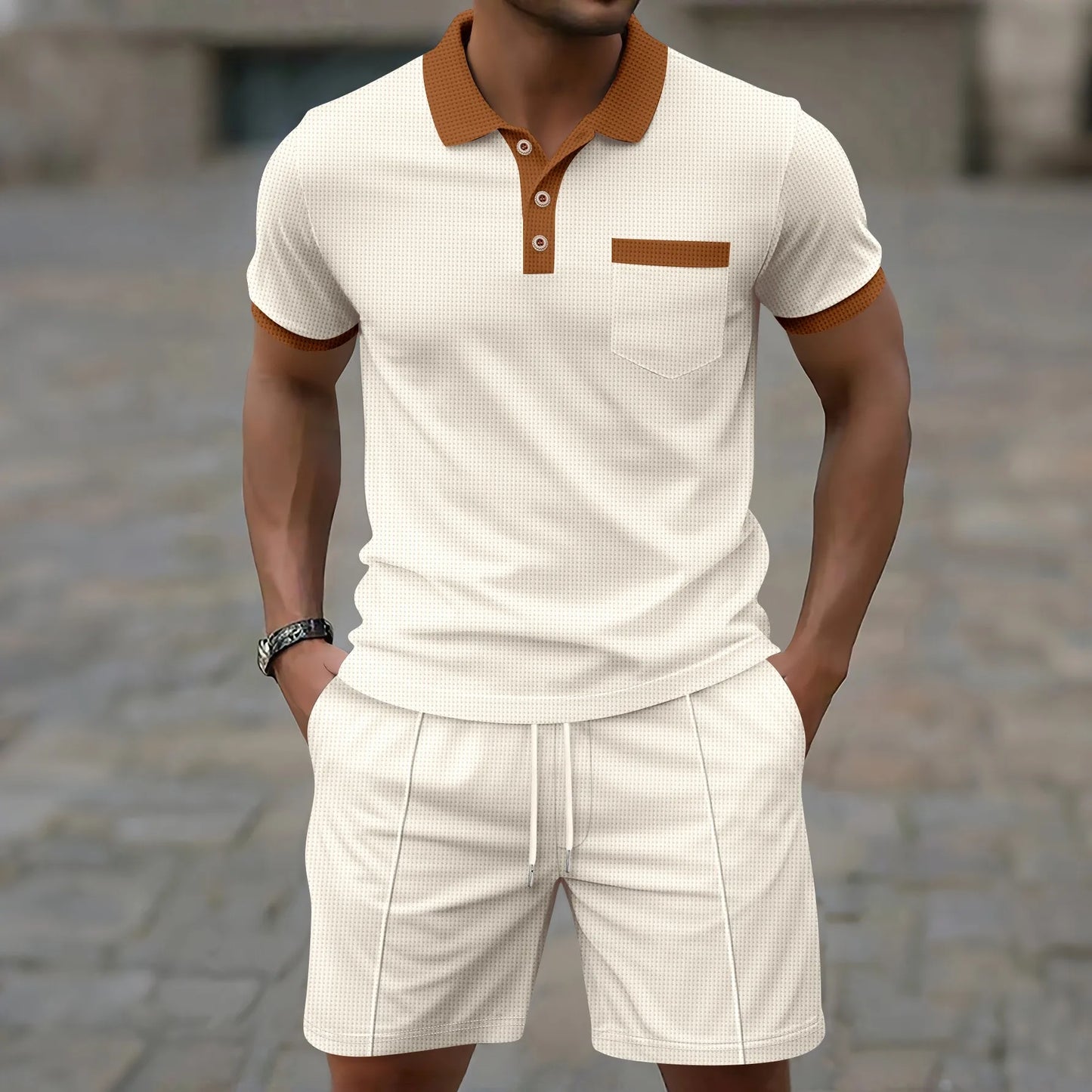 Callan | Textured Polo Two Piece Set