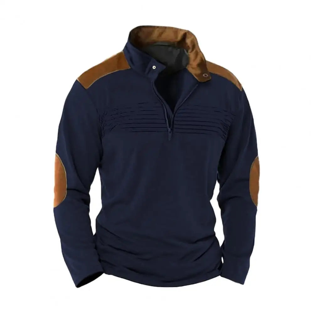 Fenric | Contrast Patch Quarter Zip Pullover